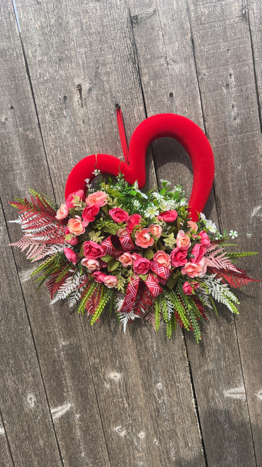 Valentine heart Floral Wreath