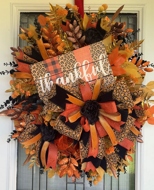 Handmade Thankful Fall Wreath