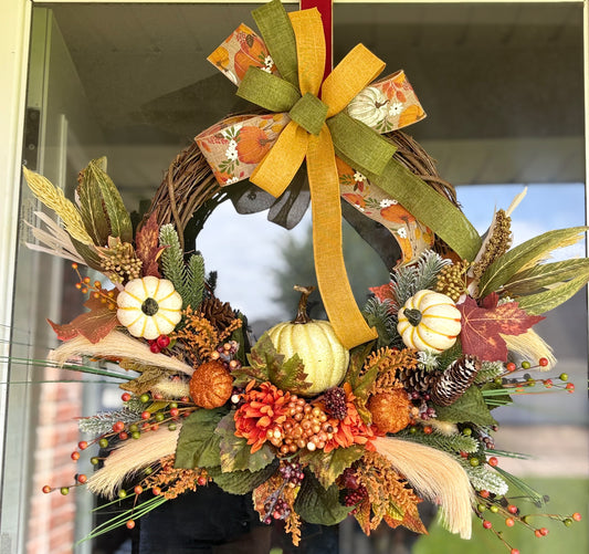 Fall pumpkin wreath