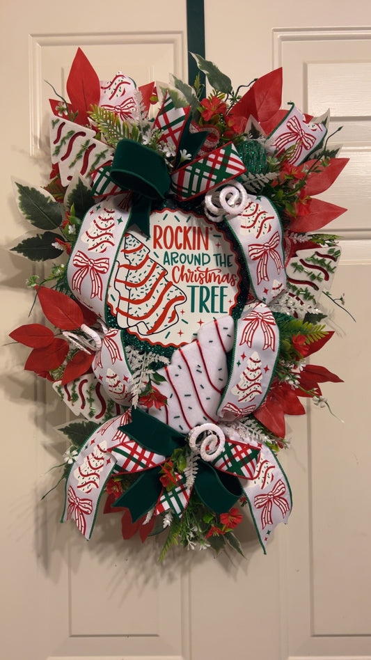 Debbie cake Christmas tree wreath