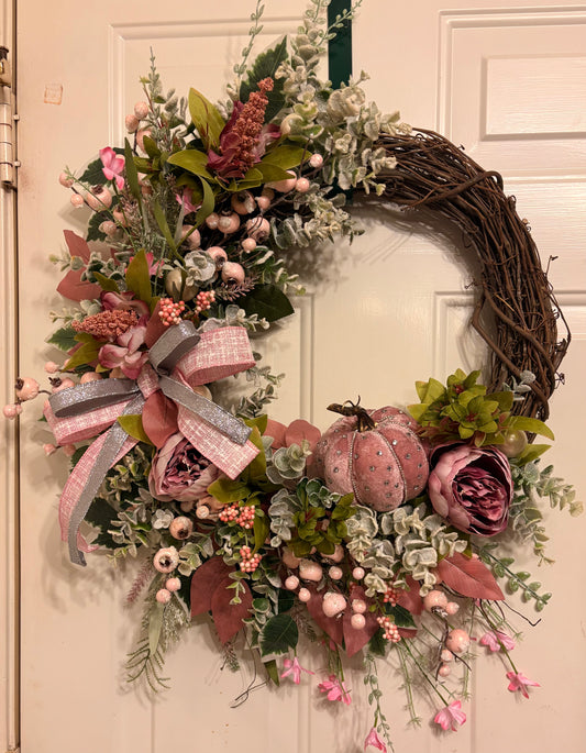 Pink and Silver Glam wreath